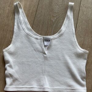 Aritzia TNA White Crop Tank (S)
